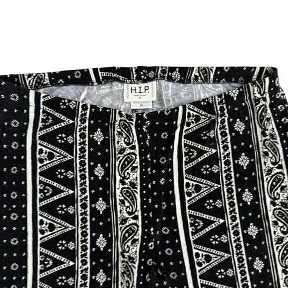 H.I. P Retro Aztec Tribal Soft White Black Y2K Flare Bell Pull on SZ M #1943 - Picture 2 of 14